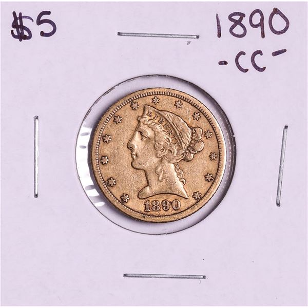 1890-CC $5 Liberty Head Half Eagle Gold Coin