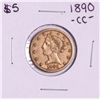 Image 1 : 1890-CC $5 Liberty Head Half Eagle Gold Coin