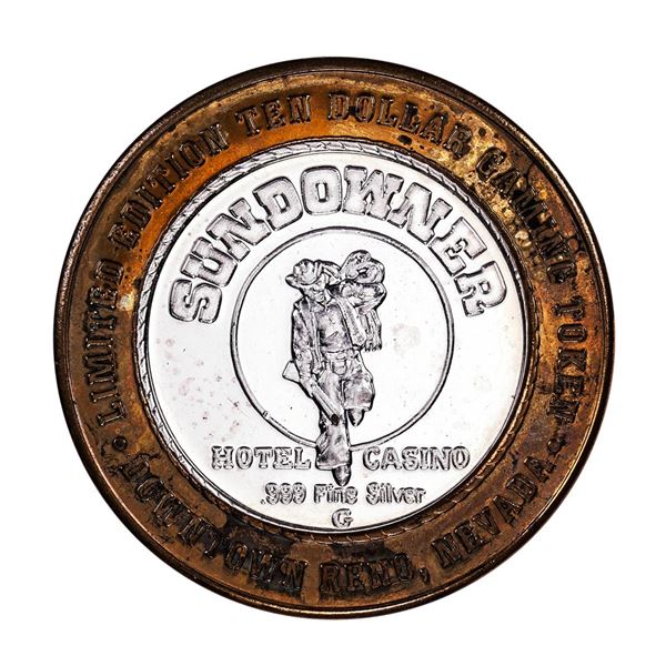 .999 Silver Sundowner Hotel Casino Reno, NV $10 Casino Limited Edition Gaming Token