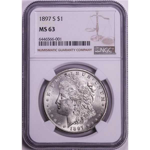 1897-S $1 Morgan Silver Dollar Coin NGC MS63