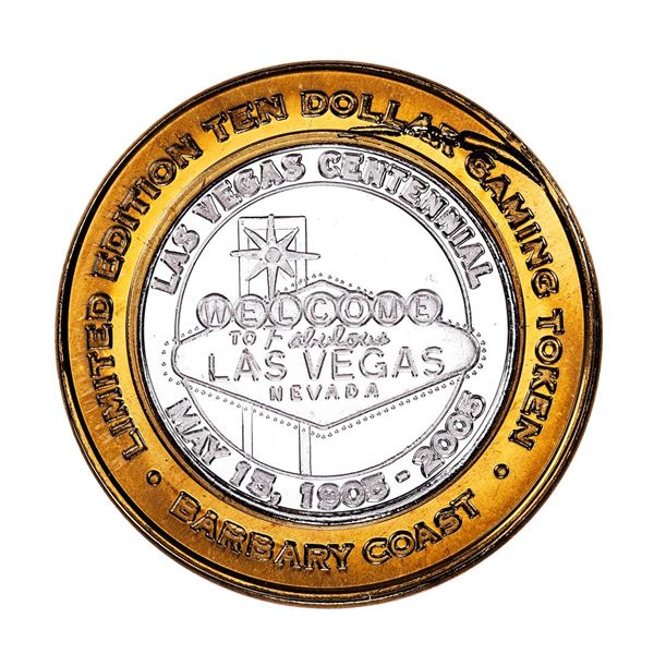 .999 Fine Silver Barbary Coast Las Vegas, Nevada $10 Limited Edition Gaming Token