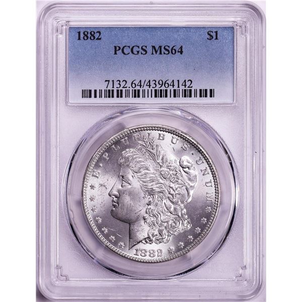 1882 $1 Morgan Silver Dollar Coin PCGS MS64