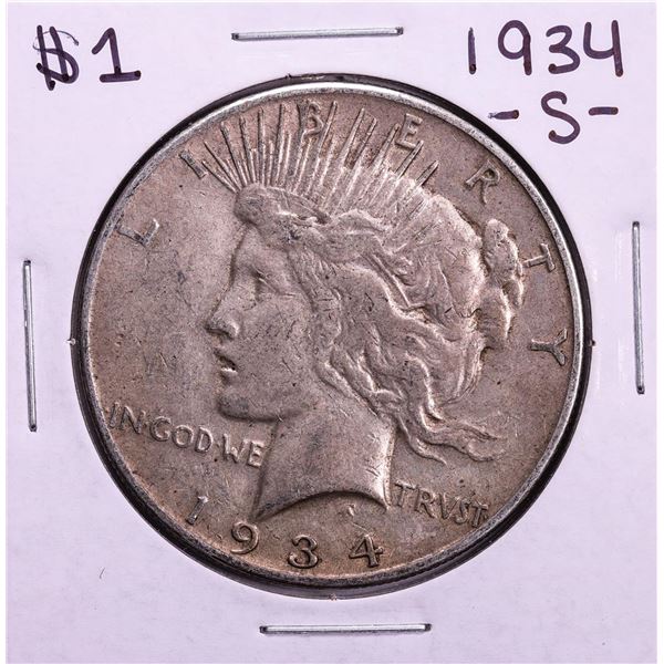 1934-S $1 Peace Silver Dollar Coin