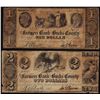 Image 1 : Lot of 1841 $1 & $2 Farmers Bank of Bucks County Bristol, PA Obsolete Bank Notes