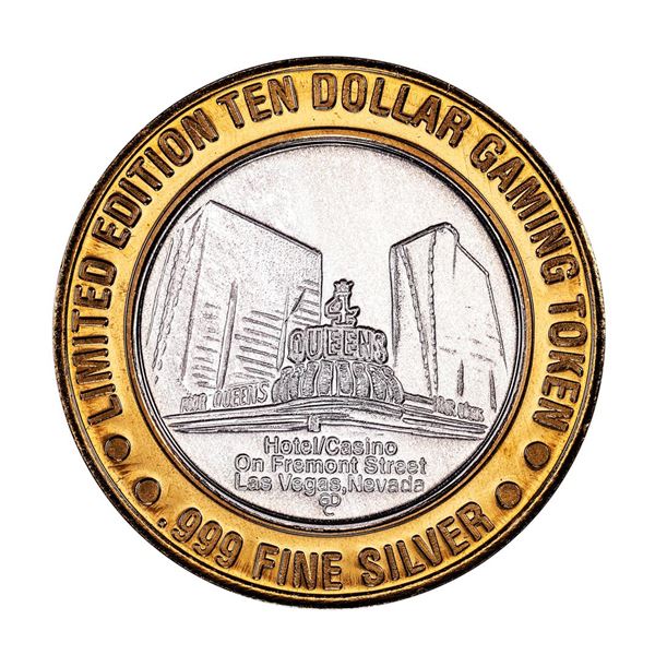.999 Silver Four Queens Casino Hotel Las Vegas $10 Limited Edition Gaming Token