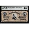 Image 1 : 1864 $50 Confederate States of America Havana Counterfeit Note CT-66 PMG Choice VF35