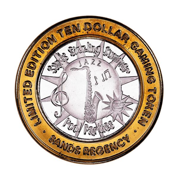 .999 Fine Silver The Sands Regency Reno, Nevada $10 Limited Edition Gaming Token