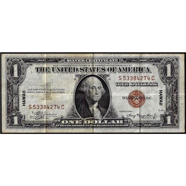 1935A $1 Hawaii WWII Emergency Issue Silver Certificate Note