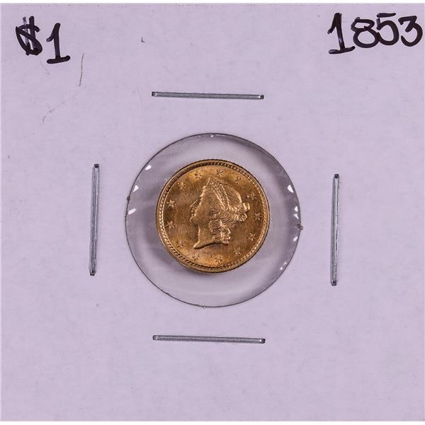 1853 Type 1 $1 Liberty Head Gold Dollar Coin