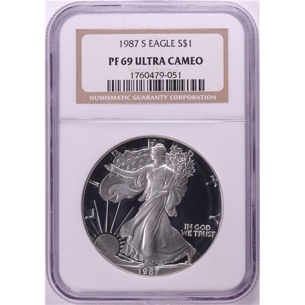 1987-S $1 Proof American Silver Eagle Coin NGC PF69 Ultra Cameo