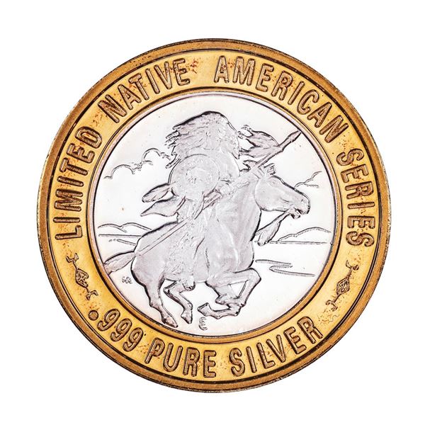 .999 Silver Chief Medicine Crow $10 Casino Limited Native American Series Gaming Token