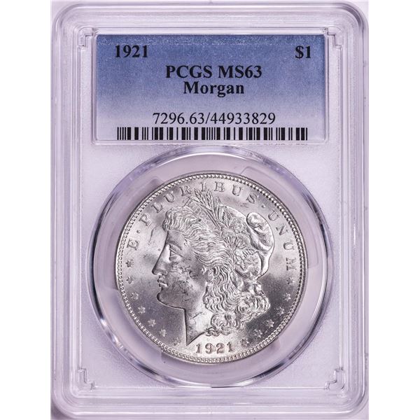 1921 $1 Morgan Silver Dollar Coin PCGS MS63