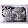 Image 1 : 1996 $1 American Silver Eagle Coin & 2oz Silver Bar Set