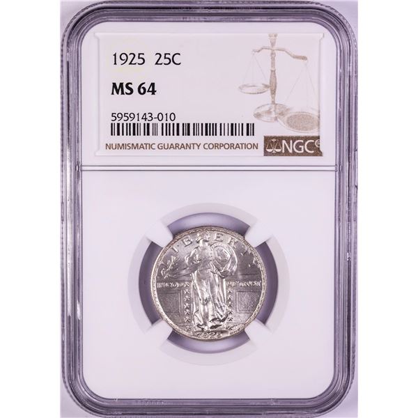 1925 Standing Liberty Quarter Coin NGC MS64