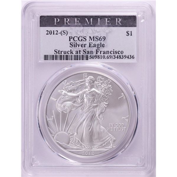 2012-(S) $1 American Silver Eagle Coin PCGS MS69 San Francisco Mint