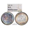 Image 1 : 1889 $1 Morgan Silver Dollar Coin NGC MS64 Amazing Toning