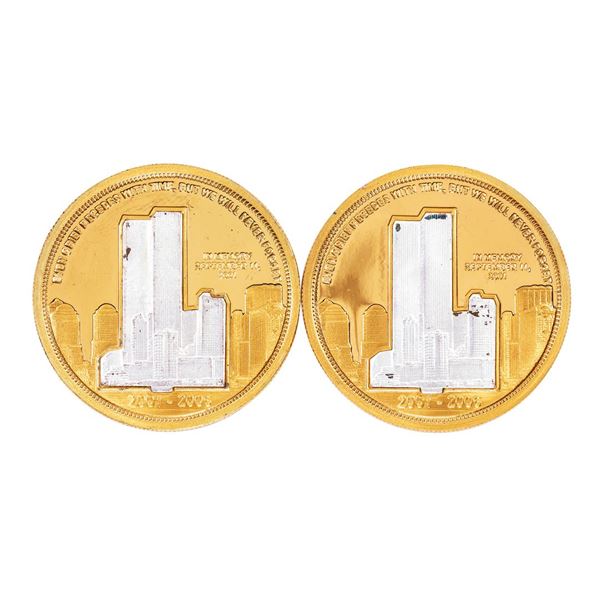 Lot of (2) 2006 5th Anniversary 9/11 Twin Towers Commemorative Coins