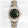 Image 3 : Rolex Ladies Two Tone Green Vignette 1 ctw VS Diamond Datejust Wristwatch