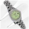 Image 3 : Rolex Ladies Stainless Steel Green Diamond Datejust Wristwatch