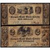 Image 1 : Lot of 1841 $1 & $2 Farmers Bank of Bucks County Bristol, PA Obsolete Bank Notes