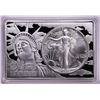 Image 1 : 1989 $1 American Silver Eagle Coin & 2oz Silver Bar Set