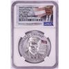Image 1 : 2020 Cameroon 1000 Francs High Relief Donald Trump Silver Coin NGC PF70 Ultra Cameo