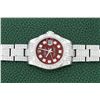 Image 4 : Rolex Ladies Stainless Steel Quickset Red Full Diamond Datejust Wristwatch