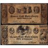 Image 1 : Lot of 1841 $1 & $2 Farmers Bank of Bucks County Bristol, PA Obsolete Bank Notes