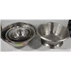 Image 1 : STACK OF 7 ASSORTED S/S MIXING BOWLS & ALUMINIUM