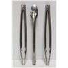 Image 1 : LOT OF 3 NEW SETS OF 11.75" STAINLESS STEEL TONGS