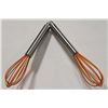 Image 2 : TWO NEW SILICONE WHIPS W/ S/S HANDLE, 8" & 6.5"