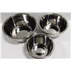 Image 2 : 3 NEW STAINLESS STEEL MIXING BOWLS - 7"-8.5"-10"