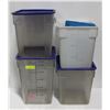 Image 1 : CARLISE FOUR VARIOUS DRY INGREDIENT BINS W/ LIDS