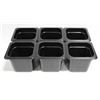 Image 1 : SIX 1/6 SIZE CAMBRO POLYCARB FOOD INSERTS- 6"