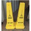 Image 1 : TWO WET FLOOR PYLONS W/ FLAG/POST HOLES