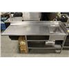 Image 1 : STAINLESS STEEL WORKTABLE W/ BUILT-IN HAND SINK W/
