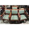 Image 1 : GROUP OF 10 WOOD & FABRIC PADDED DINING CHAIRS W/