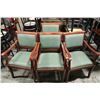 Image 1 : GROUP OF 10 WOOD & FABRIC PADDED DINING CHAIRS W/