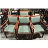 Image 1 : GROUP OF 10 WOOD & FABRIC PADDED DINING CHAIRS W/