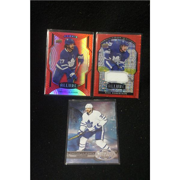 LOT OF 3 CARDS TIMOTHY LILJEGREN & NICK ROBERTSON RC INSERT CARDS