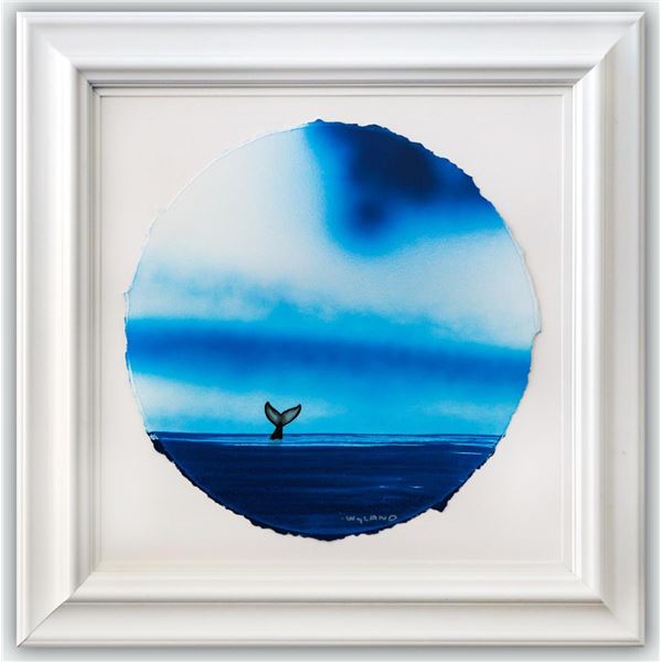 Wyland- Original Watercolor Painting on Deckle Edge Paper "Fluke"
