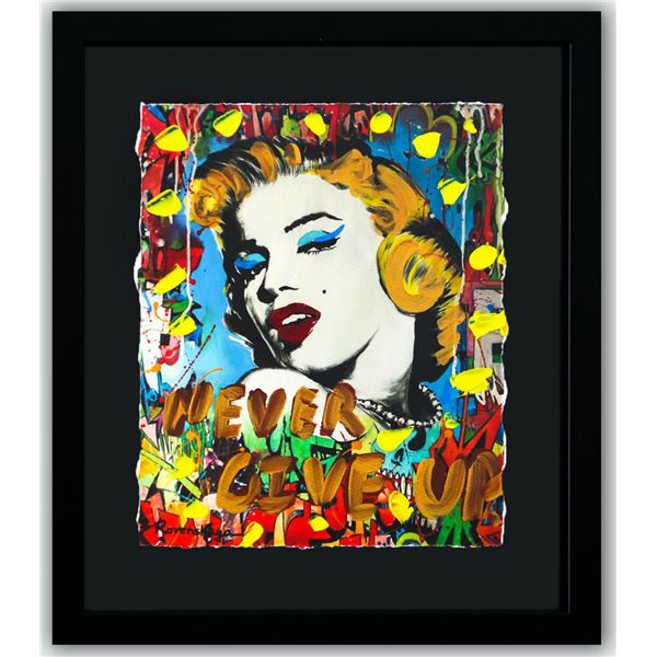 Nastya Rovenskaya- Original Mixed Media on Paper "Marilyn Monroe I"