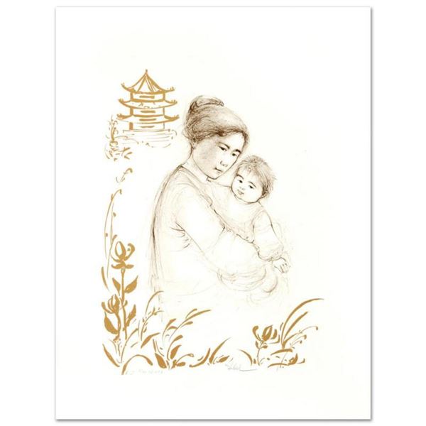 "Lei Jeigiong and her Baby in the Garden of Yun-Tai" Limited Edition Lithograph by Edna Hibel (1917-