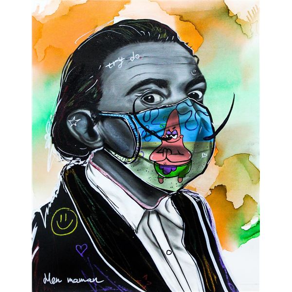 Hen Maman- Original Painting on Canvas "Dali Mask"