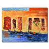 Image 1 : Elliot Fallas, "Venetian Gondolas" Original Oil Painting on Canvas, Hand Signed with Letter of Authe