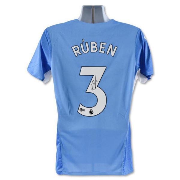 Manchester City F.C. Jersey Autographed by Professional Footballer, Ruben Dias with Certificate of A