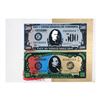 Image 1 : Steve Kaufman (1960-2010) "500 and 1000 Dollar Bills" Hand Signed and Numbered Limited Edition Hand 