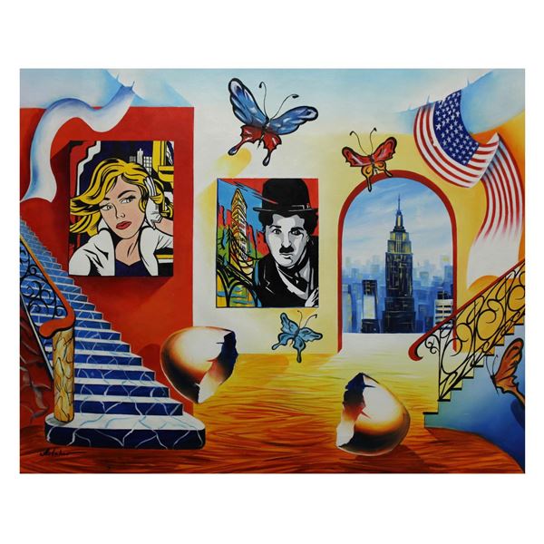 Alexander Astahov- Original Giclee on Canvas "Manhattan View"