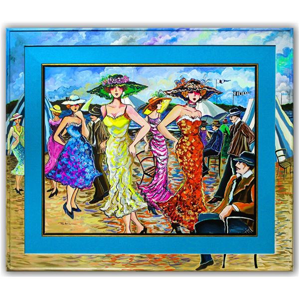 Patricia Govezensky- Original Acrylic with Hand Painted Frame "Best Party Ever"