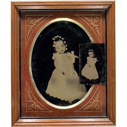 Large Post Mortem Tintype of a Young Girl, Plus, 